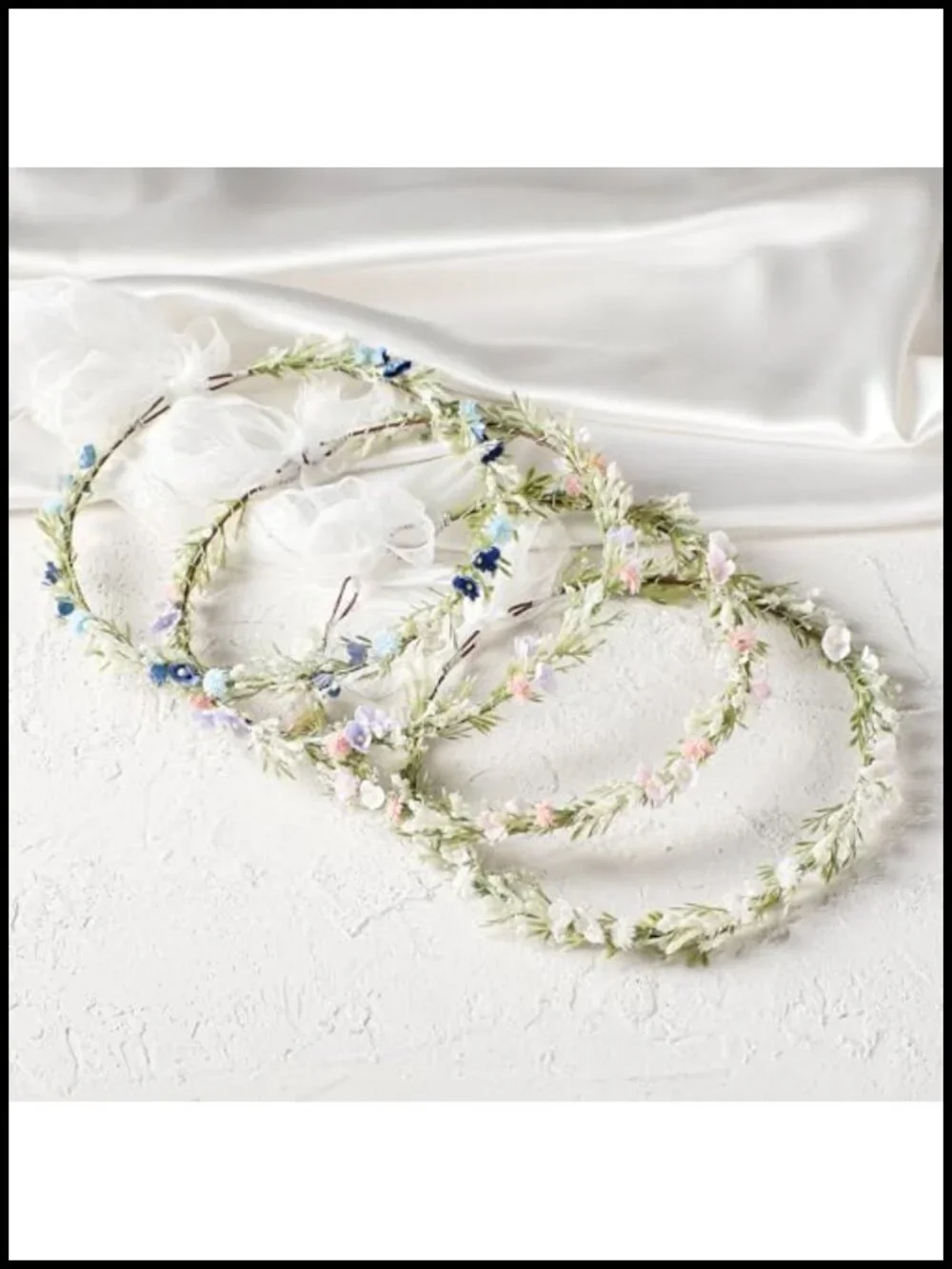Blue Flower Crown Headband Renaiss